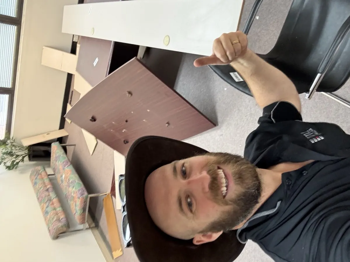Josh from Rubbish Removal Brisbane giving thumbs up during office clearout